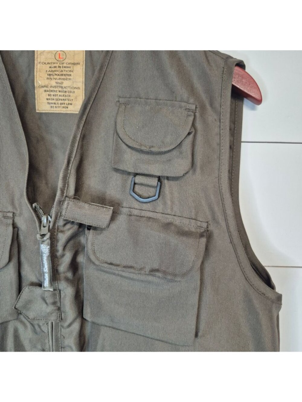 Master Sportsman Mens Outdoor Fishing Vest Size L With Multiple Pockets & Zipper - Picture 3 of 9